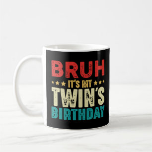 Caneca De Café Bruh, é o aniversário da minha gêmea Vintage, gême