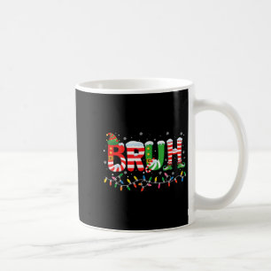 Caneca De Café Bruh Elf Squad Felry Christmas Xmas Lights Snowfla