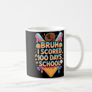 Caneca De Café Bruh eu marquei 100 dias de sorvete de beisebol es
