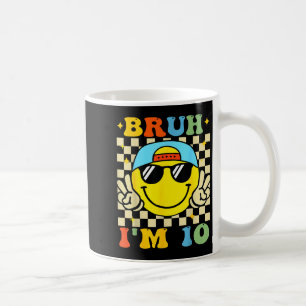 Caneca De Café Bruh eu tenho 10 anos de idade azul Aniversário Me