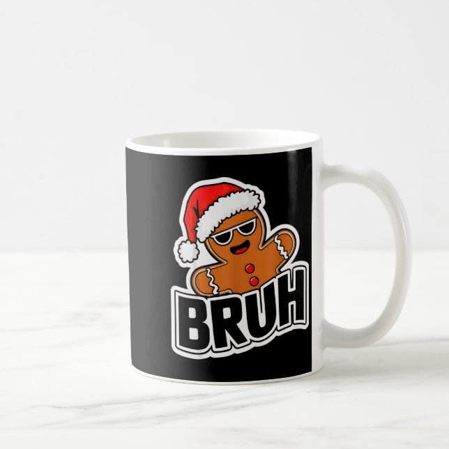 Caneca De Café Bruh Funny Christmas Gingerbread Man Teens Boys Ki (Direita)