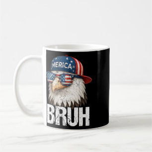 Caneca De Café Bruh Quatro 4 de Julho Águia Patriótico Americano