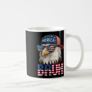 Caneca De Café Bruh Quatro 4 De Julho Águia Patriótico Americano
