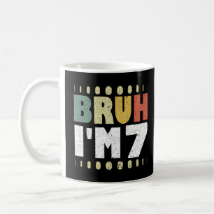 Caneca De Café Bruh, sou 7... Garotas Vintage de 7 anos