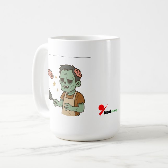 Caneca De Café Brunch Zumbi – Virar Panqueca de Cérebro (Frente Esquerda)