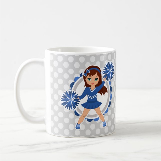 Caneca De Café Brunette Cheerleader Azul - Alegre (Esquerda)