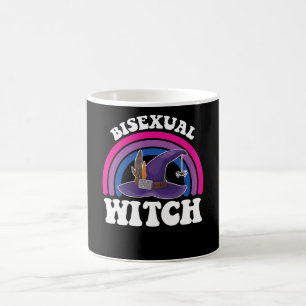 Caneca De Café Bruxa Bissexual Orgulho Bi Halloween
