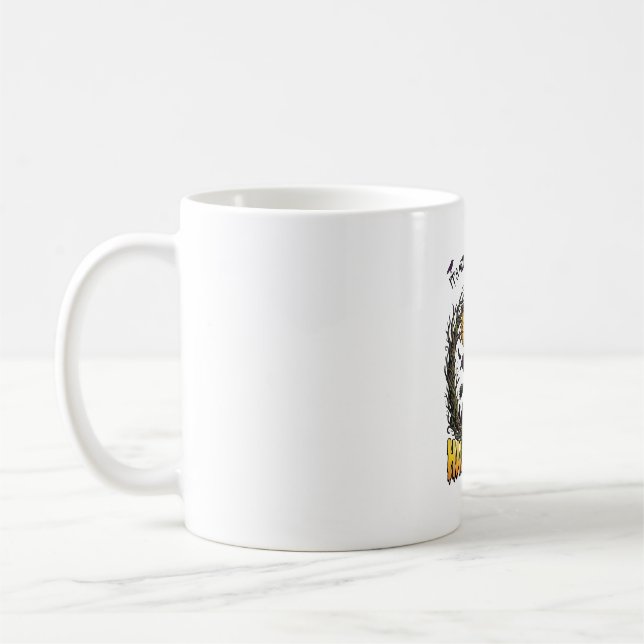 Caneca De Café Bruxa de Halloween Caldeirão Lua Cemitério Árvore  (Esquerda)