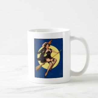 Caneca De Café Bruxa de Halloween Pin Up Girl