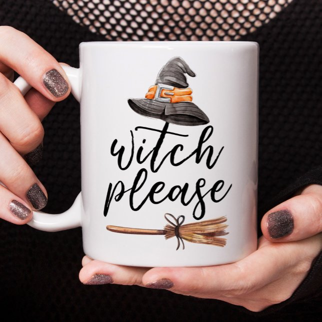Caneca De Café Bruxa de Halloween, por favor (Ignite the spirit of spookiness this Halloween season with our special edition Witch Please Mug. )