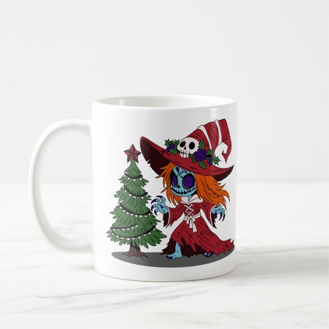Caneca De Café Bruxa de Natal Bonita (Esquerda)