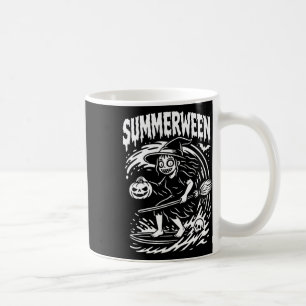 Caneca De Café Bruxa de Praia de Surf de Verão do Halloween de Su