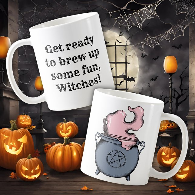 Caneca De Café Bruxa Divertida da Cerveja de Halloween (Criador carregado)