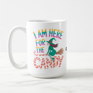 Caneca De Café Bruxa engraçada amante de doces de Halloween Fofa
