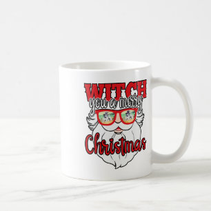 Caneca De Café Bruxa engraçada do Papai Noel deseja a você um Fel