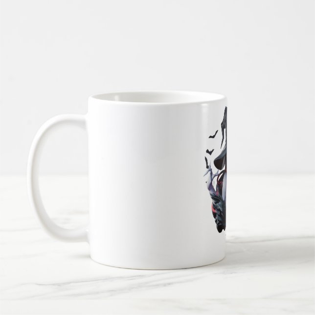 Caneca De Café Bruxa Escura e Morcego (Esquerda)