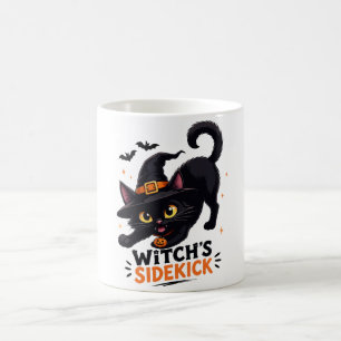 Caneca De Café Bruxa Fofa Gatinho Preto Halloween