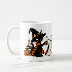 Caneca De Café Bruxa Gata Fofa Café Fantasma Mal-Humorado Hallowe