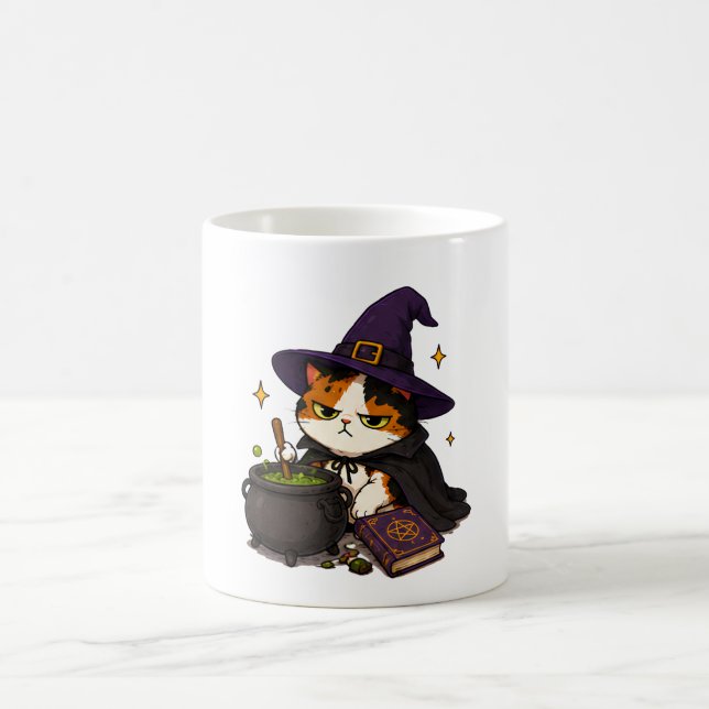 Caneca De Café Bruxa Gata Mal-Humorada Halloween  (Centro)