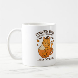 Caneca De Café Bruxa Ginger Cat - Design de Halloween Bonito com