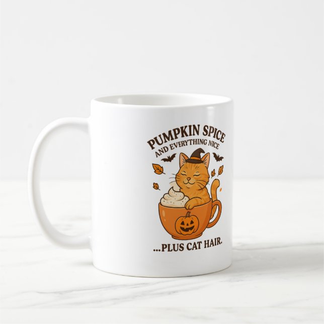 Caneca De Café Bruxa Ginger Cat - Design de Halloween Bonito com  (Esquerda)