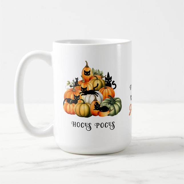 Caneca De Café Bruxa Jack O Lanterna Pumpkin Patch Halloween (Esquerda)