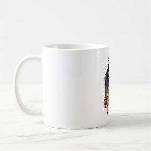 Caneca De Café Bruxa Louca do Pastor Alemão no Halloween Abóboras