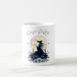 Caneca De Café Bruxa Lunar Arte Celestial Personalizada