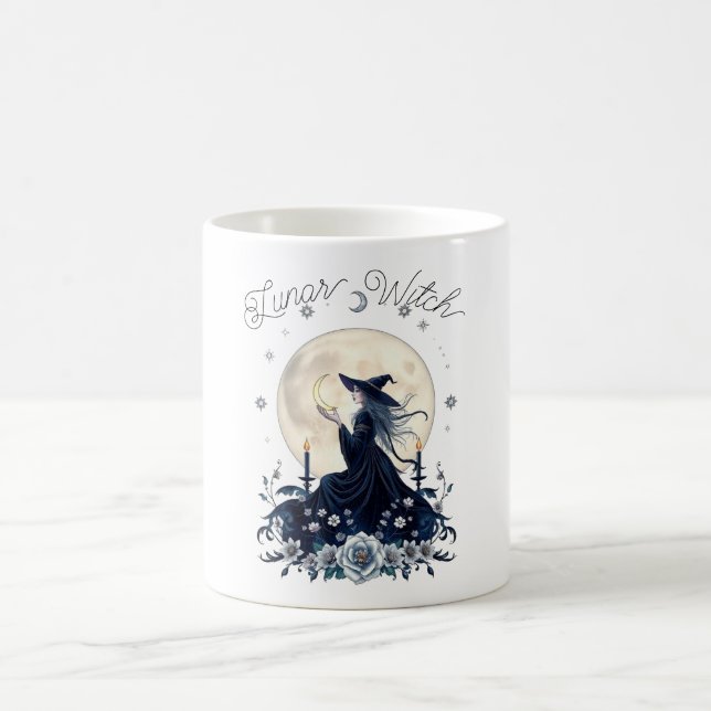 Caneca De Café Bruxa Lunar Arte Celestial Personalizada (Centro)