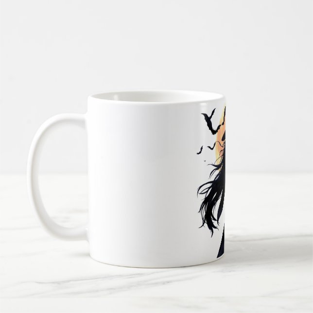 Caneca De Café Bruxa Mística em Lua Cheia (Esquerda)