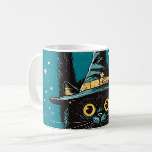 Caneca De Café Bruxa Negra Negra Voadora Spooky