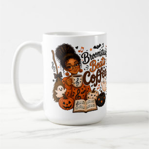 Caneca De Café Bruxa Professora de Música Halloween Amante de Caf