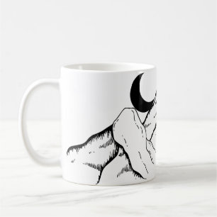 Caneca De Café Bruxa Subindo uma Montanha à Noite - Lua Mística