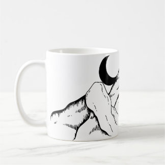 Caneca De Café Bruxa Subindo uma Montanha à Noite - Lua Mística