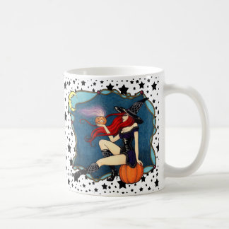 Caneca De Café bruxa Vermelho-de cabelo o Dia das Bruxas