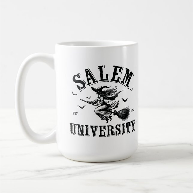 Caneca De Café Bruxa Voadora da Universidade Salem (Esquerda)