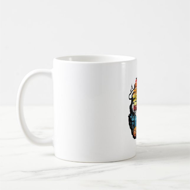 Caneca De Café Bruxas de Abóboras de Morcegos do Tempo de Hallowe (Esquerda)