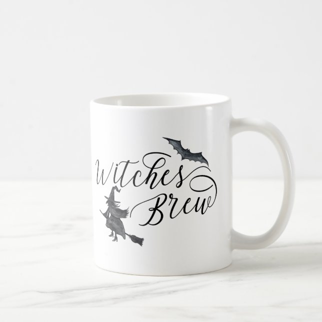 Caneca De Café Bruxas do Halloween Bream Bat Manuscrito (Direita)