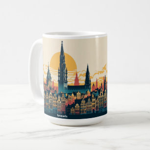 Caneca De Café Bruxelas, Bélgica, pintura estilista