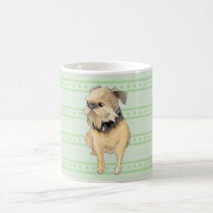 Caneca De Café Bruxelas Griffon Sitting Watercolor em verde