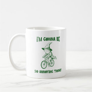 Caneca De Café Bruxo de Sapo Engraçado Andando de Bicicleta Citaç