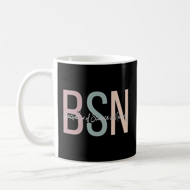 Caneca De Café Bsn Boho Solteiro De Ciência Na Enfermagem (Esquerda)