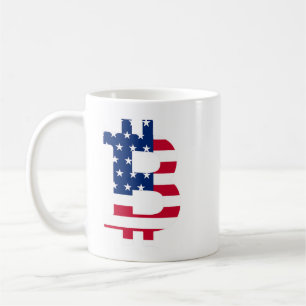 Caneca De Café BTC Crypto Mens, Bandeira Americana