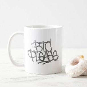 Caneca De Café "BTC Por Favor" (Branco)