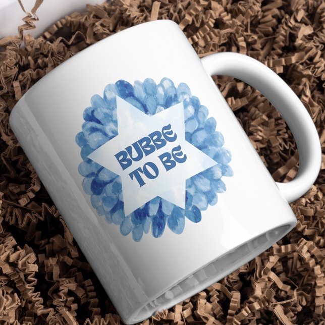 Caneca De Café "Bubbe to Be" Engraçada Nova Vovó Judaica Watercol (Enjoy your daily tea in this Bubbe-to-be mug, crafted for Jewish grandmothers who love to kvell.)
