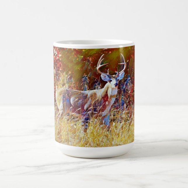 Caneca De Café Buck Deer Antlers Nature Art Mug (Centro)