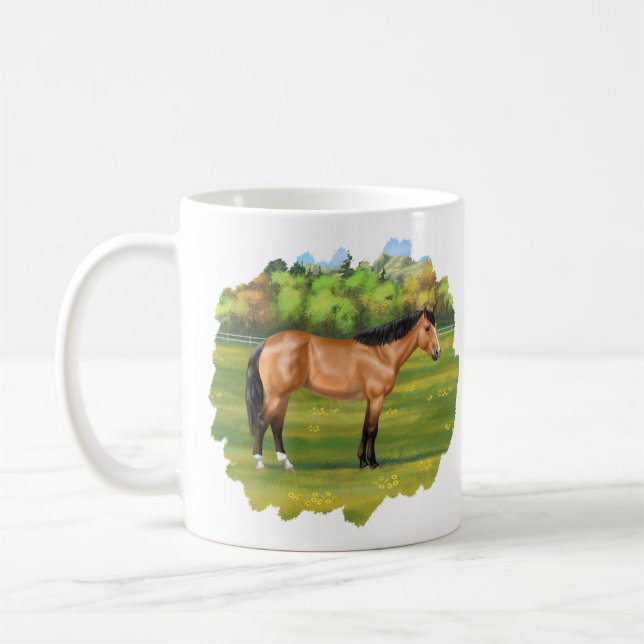 Caneca De Café Buckskin Dun Quarter Horse (Esquerda)