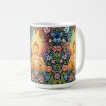 Buda, Coração da Luz, Feliz, Floral, Vintage