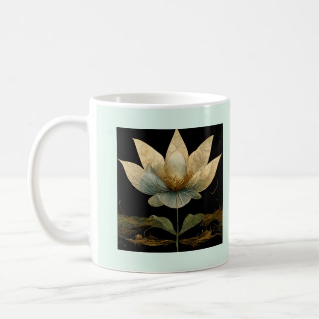 Caneca De Café Buda Cotação sobre pessoas opinadas DOURADAS Lotus (Esquerda)