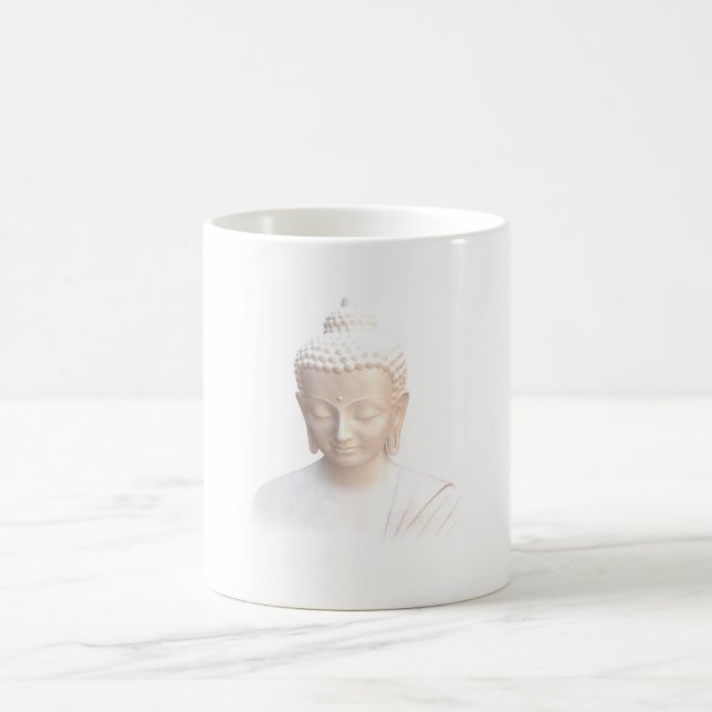 Caneca De Café Buda em Branco | Meditativa Serene E Calma (Centro)